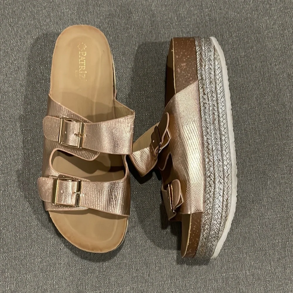 Patrizia by Spring Step Norah Espadrille in Moonshine Champagne (Rose Gold)